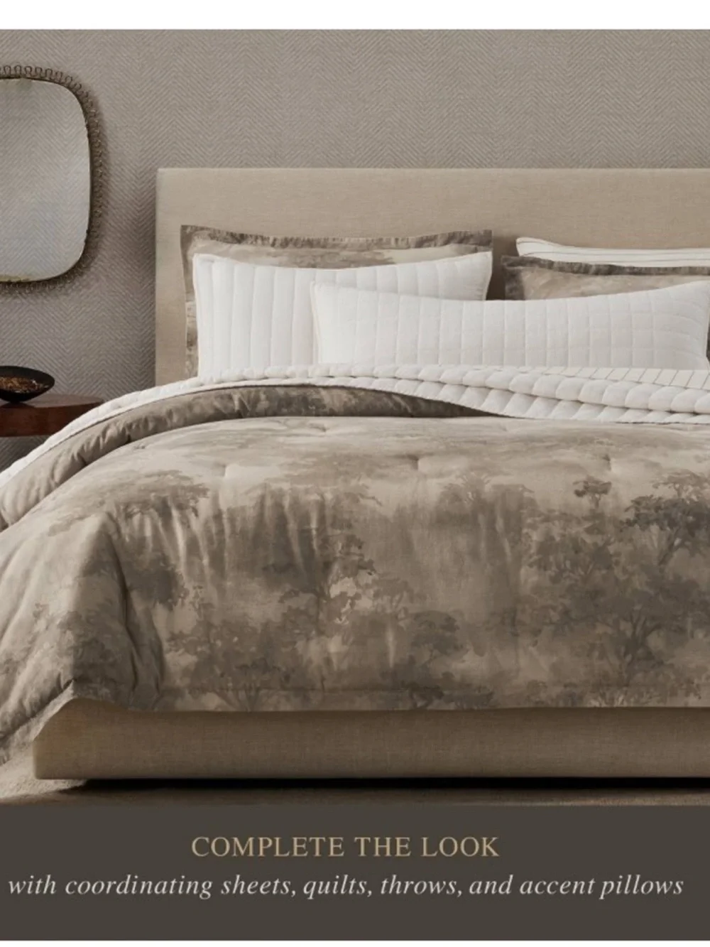 JEREMIAH BRENT NWT 3pc King 'Walk in the Woods' Cotton Duvet Set Brown -king